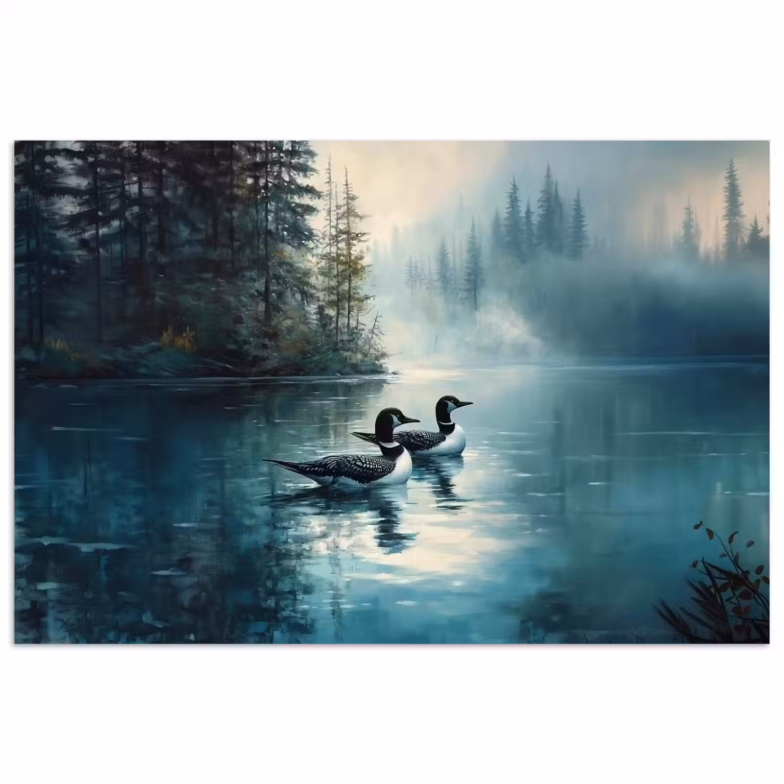 Poster - Bos - Water - Eenden - Mistig — 1