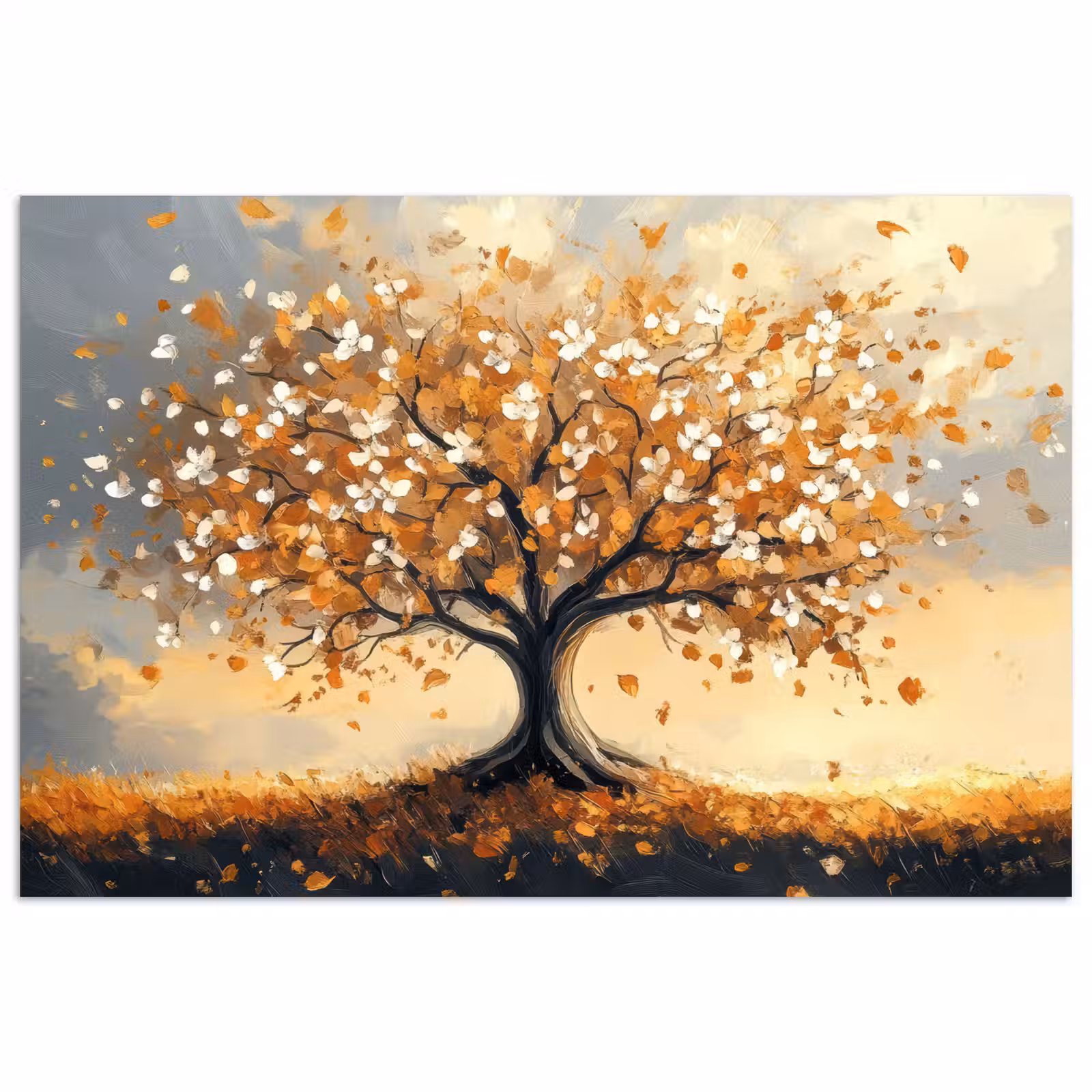Poster - Herfst - Boom - Oranje - Bladeren - Levensboom - Abstract — 1