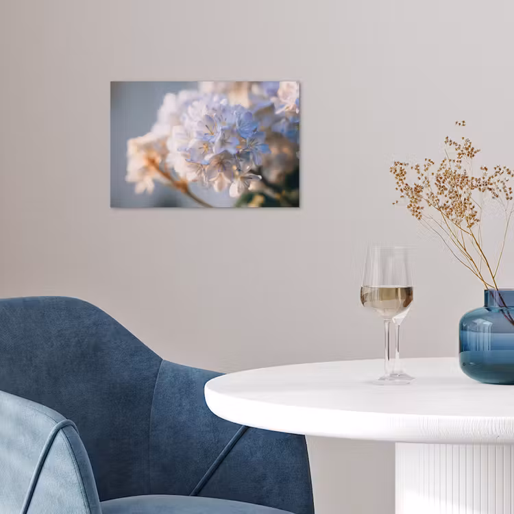 Poster - Bloemen - Lichtblauw - Wazig - Trosje — 4