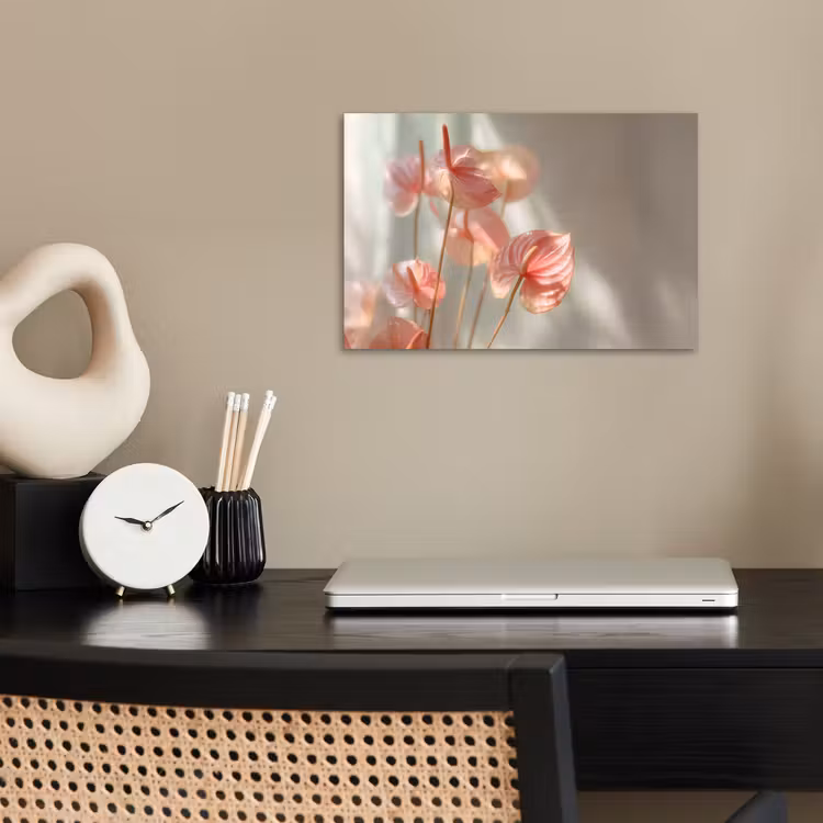 Poster - Bloemen - Stelen - Roze - Schaduw — 2