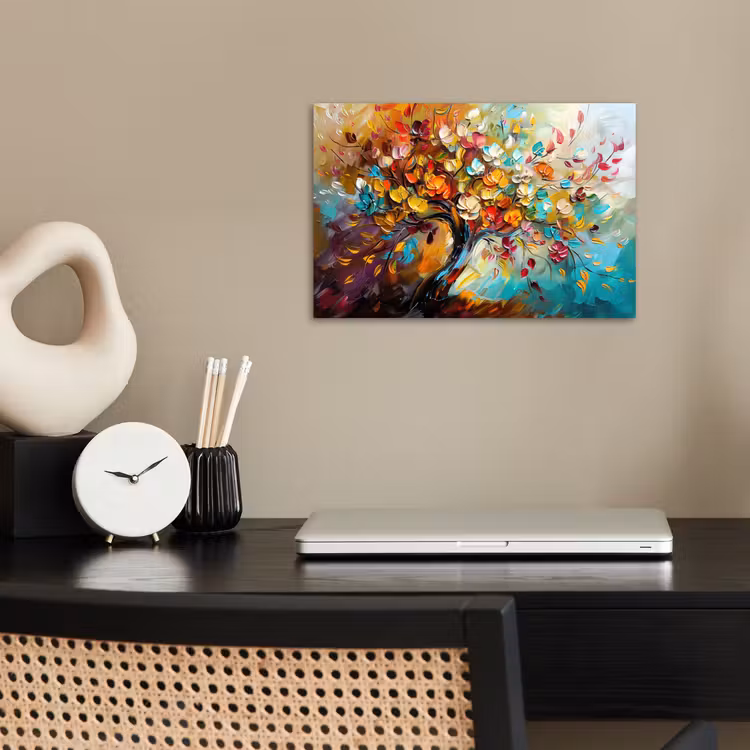 Poster - Boom - Abstract - Kleurrijk - Bloemen — 2