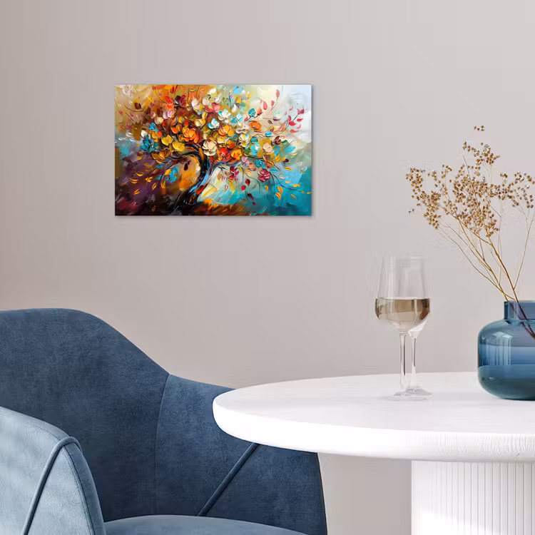 Poster - Boom - Abstract - Kleurrijk - Bloemen — 4