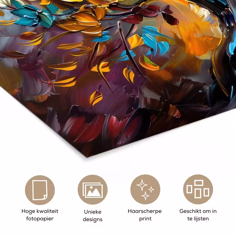 Poster - Boom - Abstract - Kleurrijk - Bloemen — 5