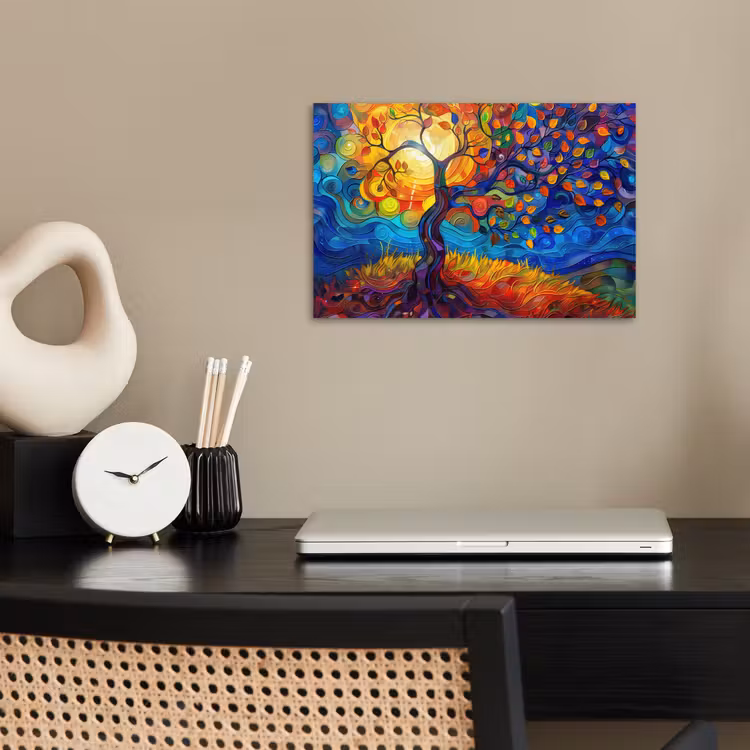 Poster - Boom - Zon - Verflook - Kleuren - Abstract — 2