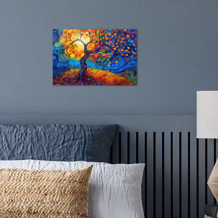 Poster - Boom - Zon - Verflook - Kleuren - Abstract — 3