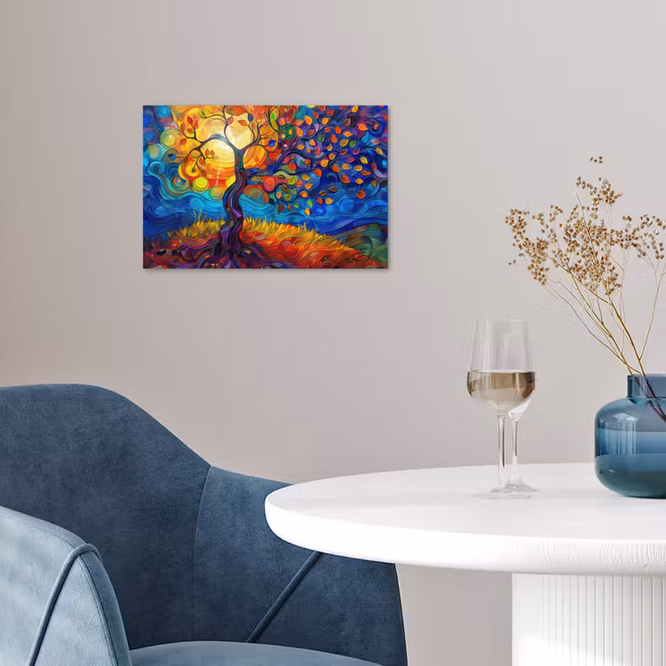 Poster - Boom - Zon - Verflook - Kleuren - Abstract — 4