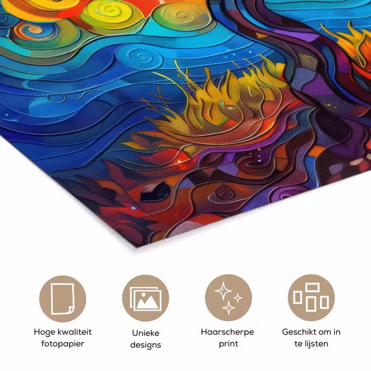 Poster - Boom - Zon - Verflook - Kleuren - Abstract — 5