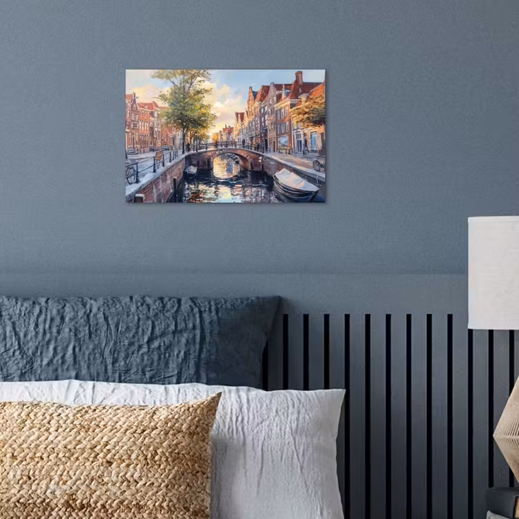Poster - Brug - Stad - Huizen - Boot — 3