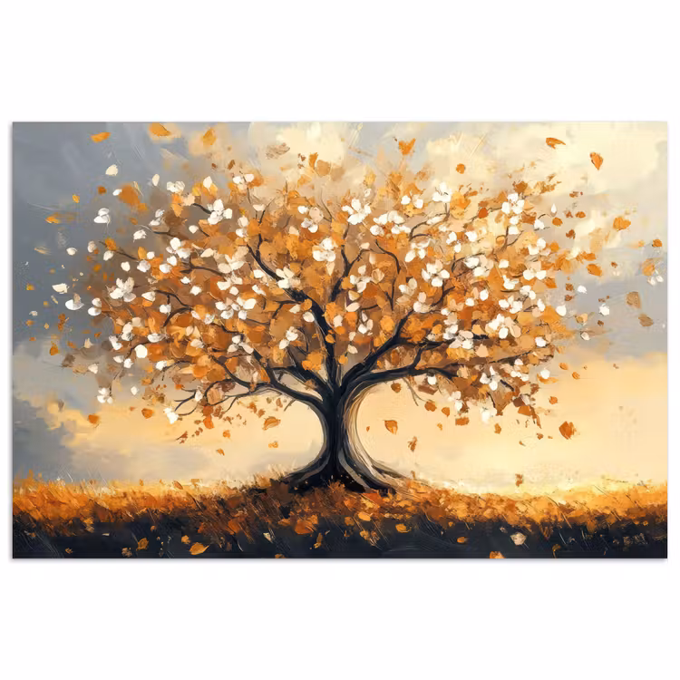 Poster - Herfst - Boom - Oranje - Bladeren - Levensboom - Abstract — 1