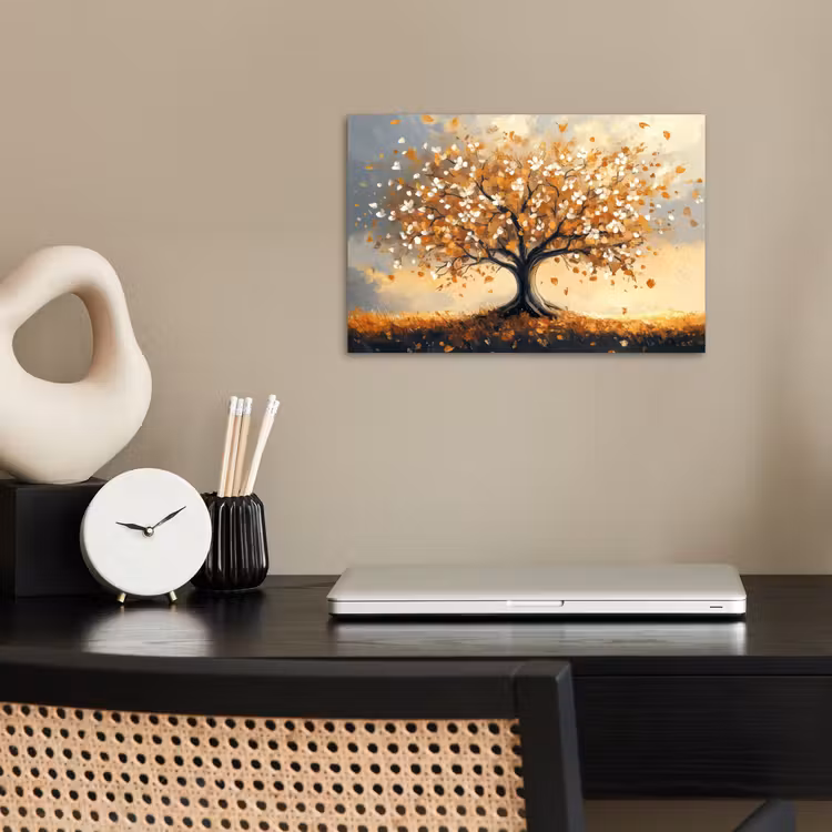Poster - Herfst - Boom - Oranje - Bladeren - Levensboom - Abstract — 2