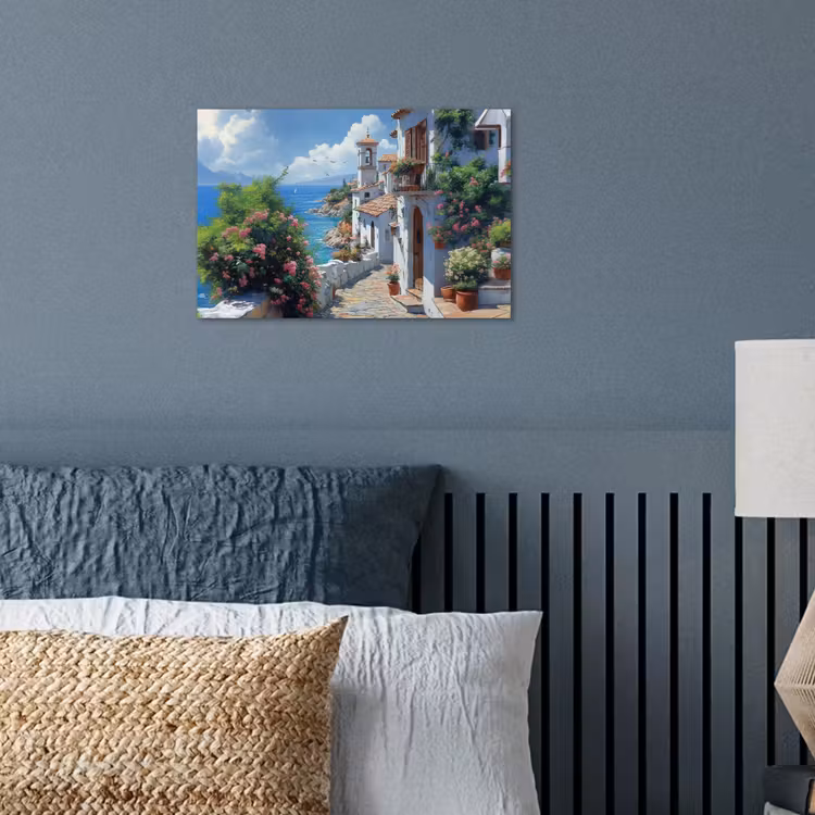 Poster - Huizen - Zee - Bomen - Bloemen — 3
