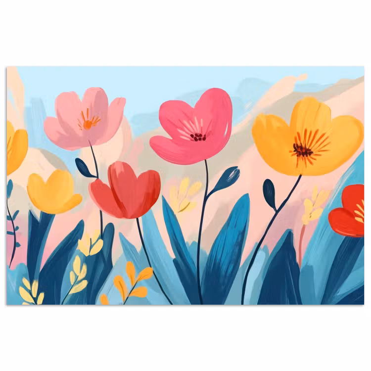 Poster - Illustratie - Bloemen - Kleurrijk — 1