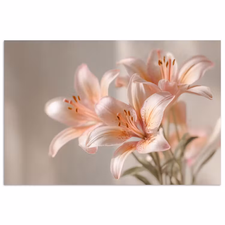 Poster - Lelies - Meeldraden - Roze - Wazig — 1