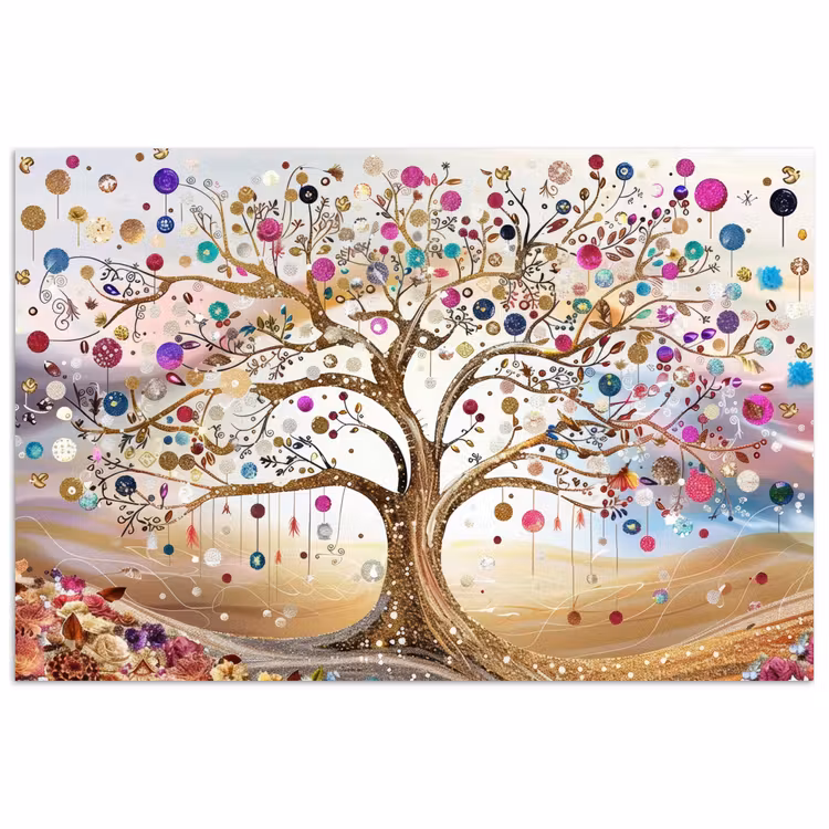Poster - Levensboom - Goud - Kleurrijk - Abstract - Aesthetic — 1