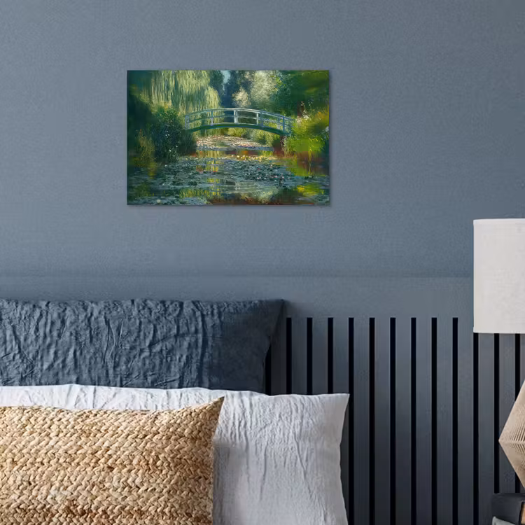 Poster - Brug - Hout - Vijver - Waterlelies — 3