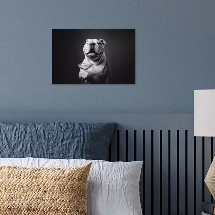 Poster - Buldog - Hond - Glas — 3