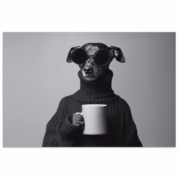 Poster - Coltrui - Hond - Bril - Mok — 1