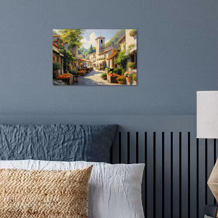 Poster - Dorp - Zon - Kraampjes - Huizen — 3