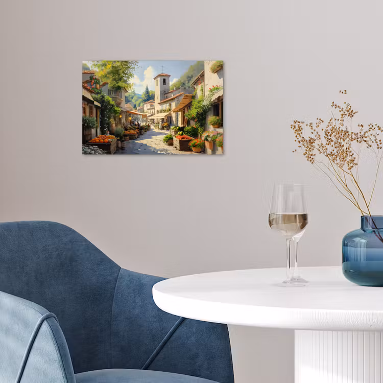 Poster - Dorp - Zon - Kraampjes - Huizen — 4