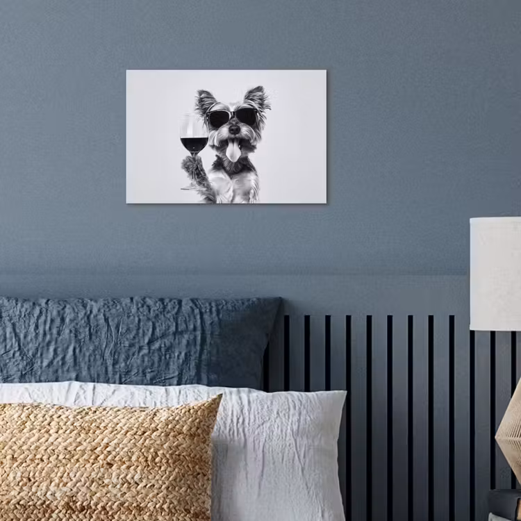 Poster - Hondje - Wijnglas - Zonnebril - Enthousiast — 3