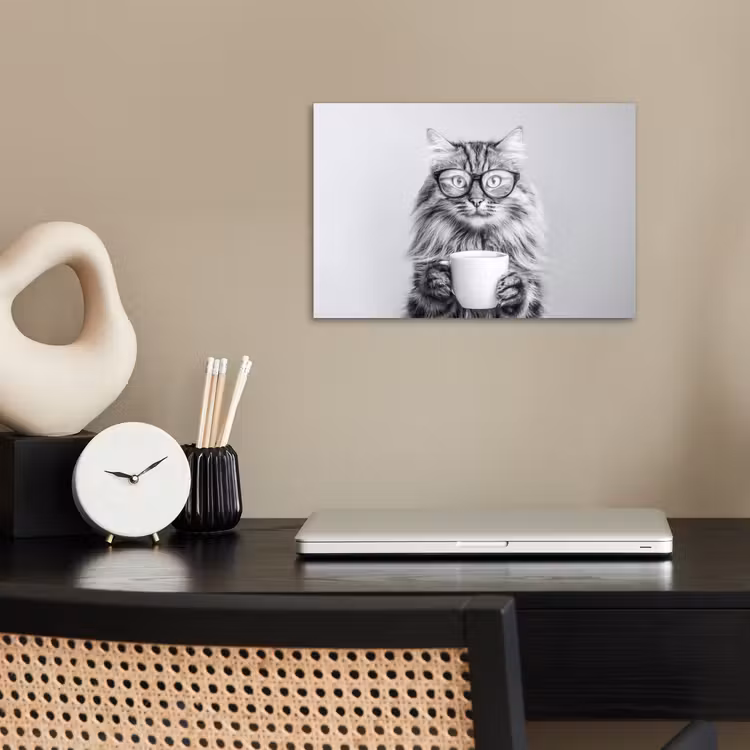 Poster - Kat - Bril - Mok - Pluizig — 2