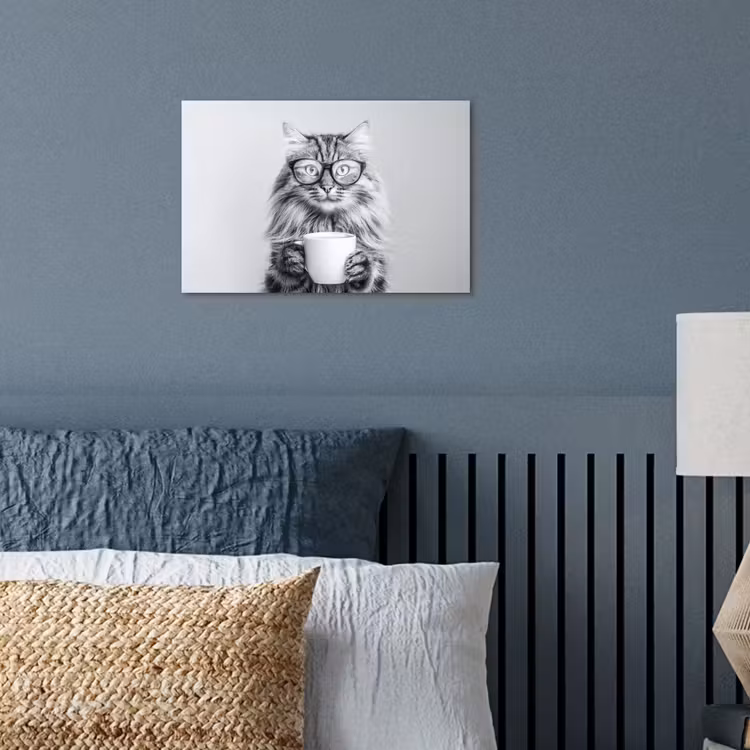 Poster - Kat - Bril - Mok - Pluizig — 3