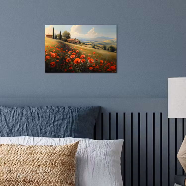 Poster - Klaprozen - Rood - Heuvels - Landschap — 3