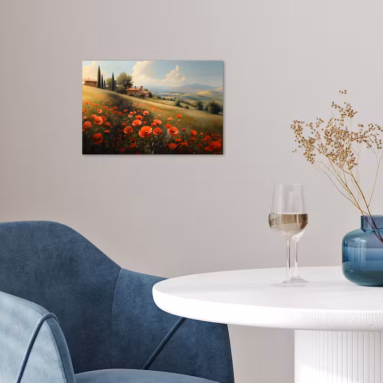 Poster - Klaprozen - Rood - Heuvels - Landschap — 4