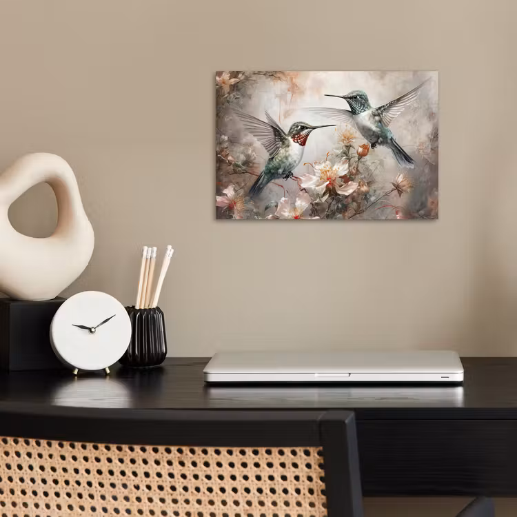 Poster - Kolibrie - Vogels - Bloemen - Planten — 2