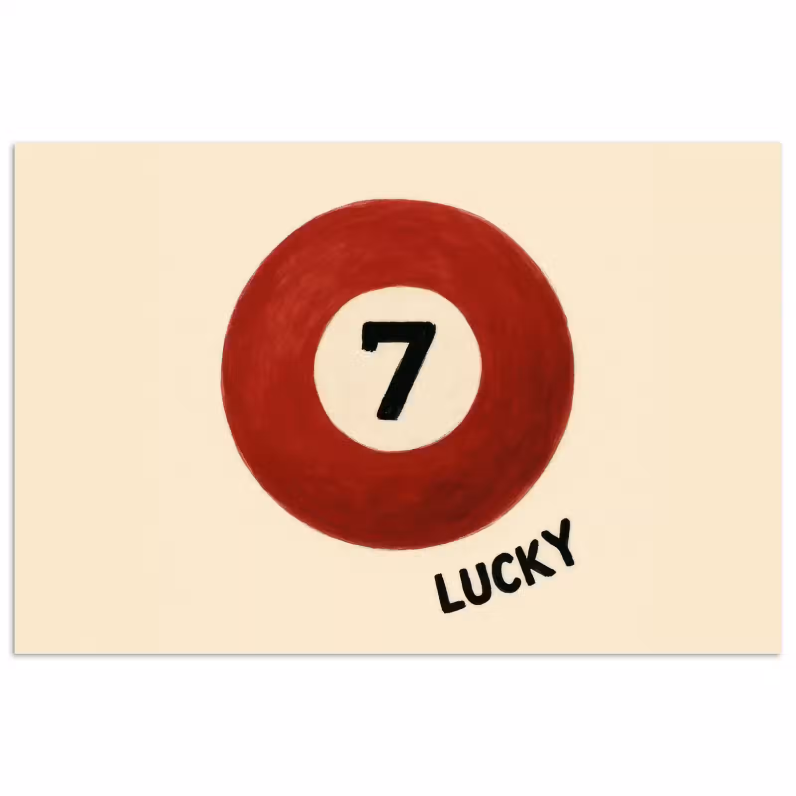 Poster - Cirkel - Zeven - Lucky - Rood — 1