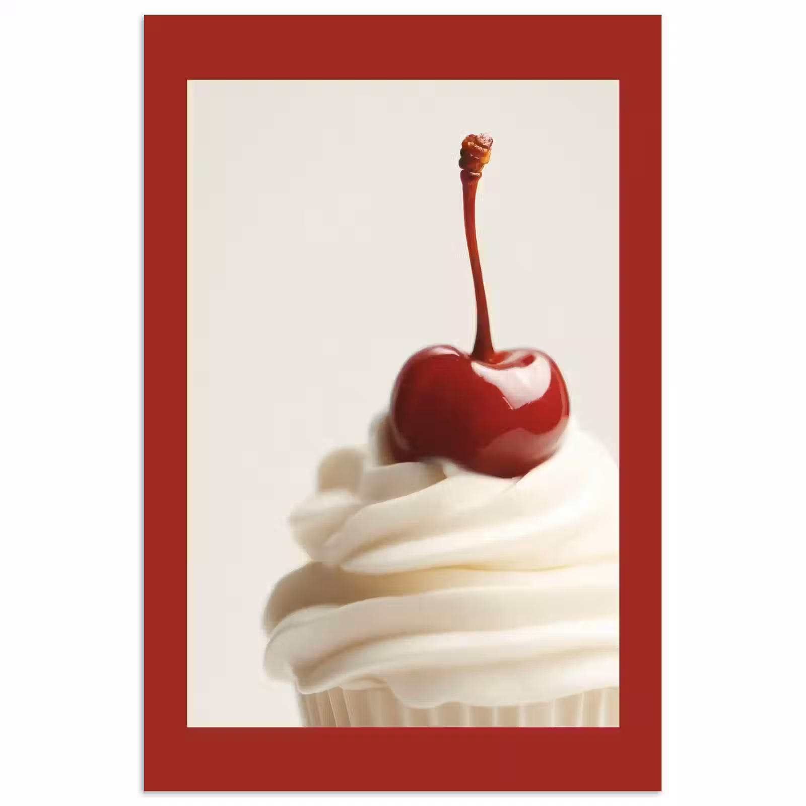 Poster - Cupcake - Kers - Rood — 1