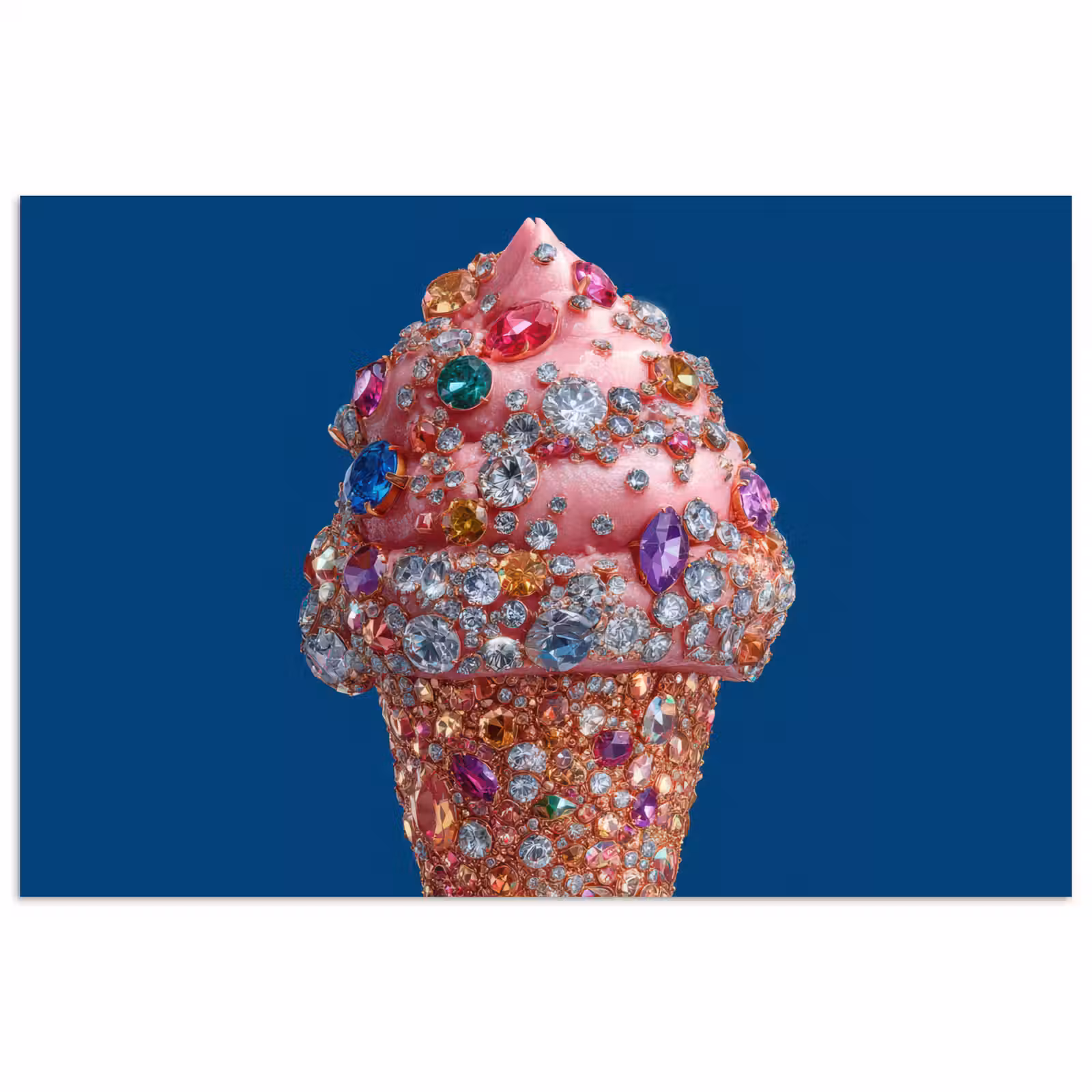 Poster - Ijsje - Hoorntje - Steentjes - Blauw — 1