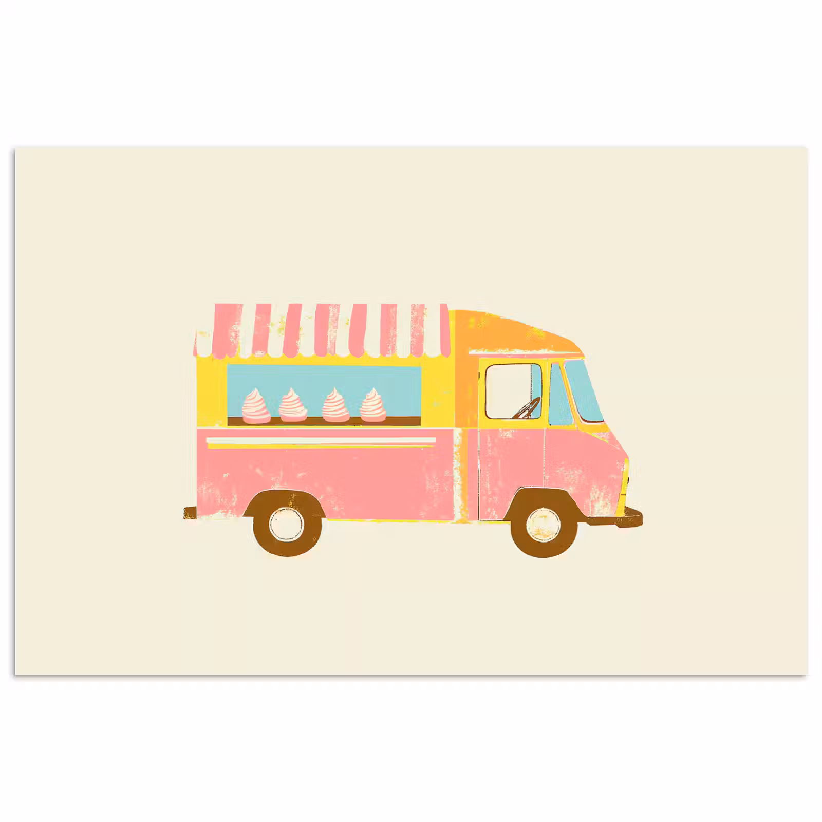 Poster - Ijskar - Retro - Softijsjes - Roze — 1