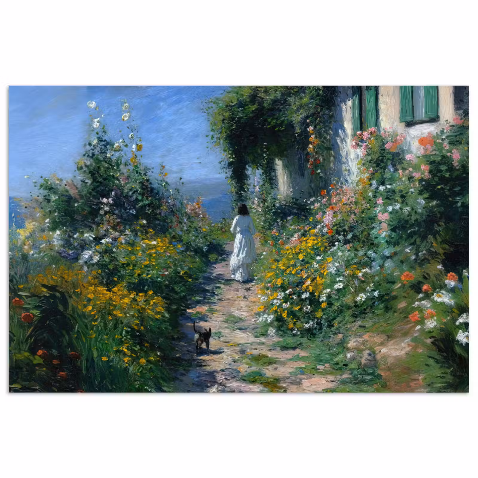 Poster - Kat - Vrouw - Bloemen - Huis — 1