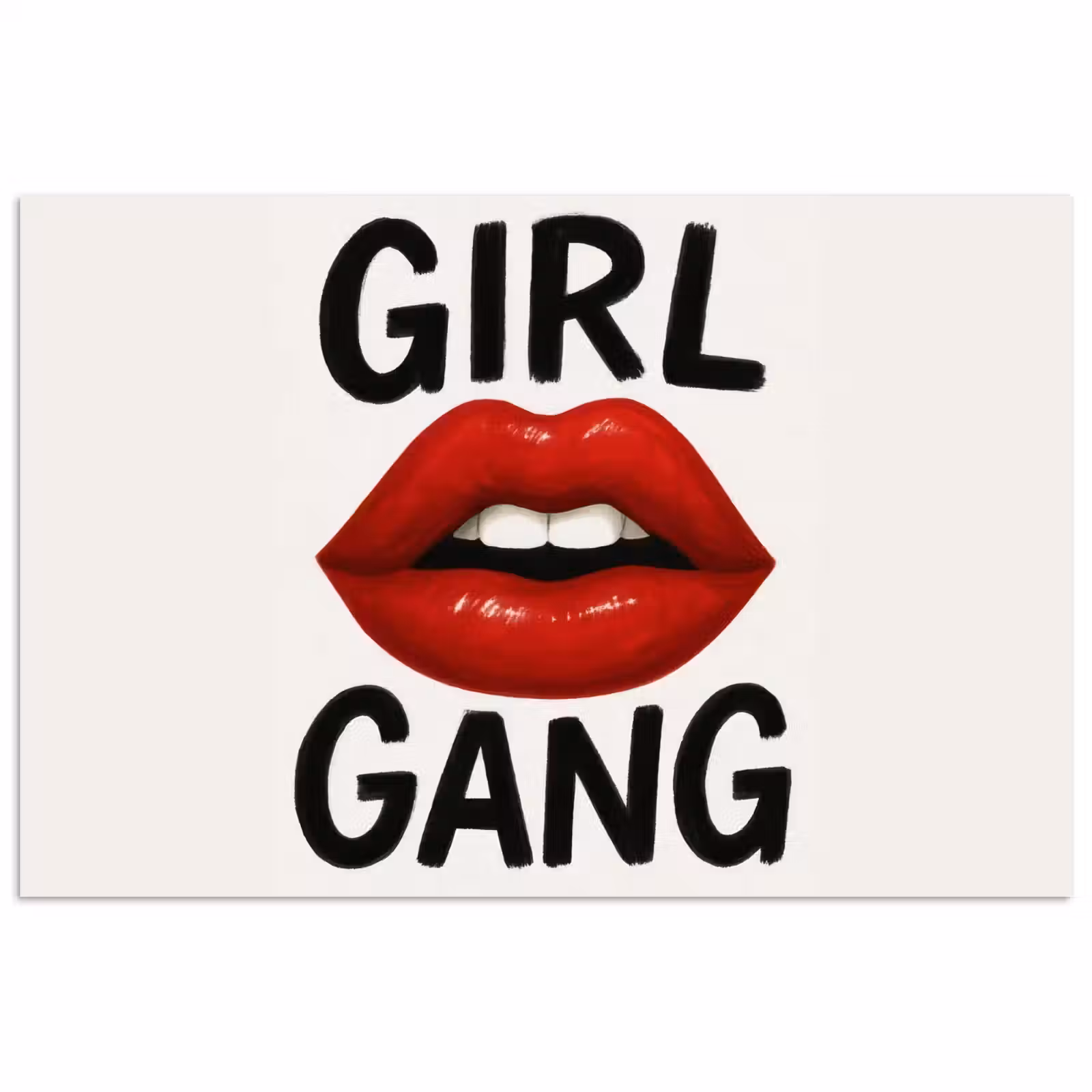 Poster - Lip - Girl - Rood - Letters — 1