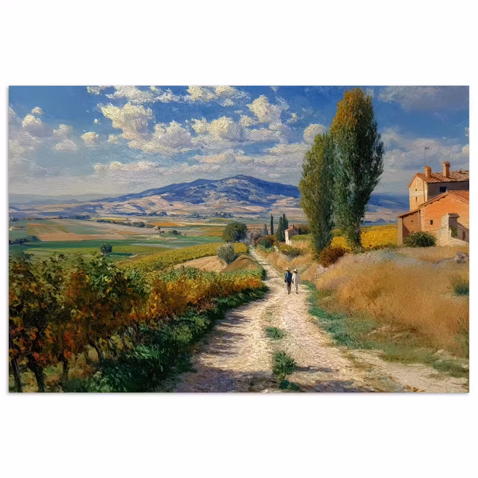 Poster - Mensen - Wandelen - Zandpad - Velden — 1