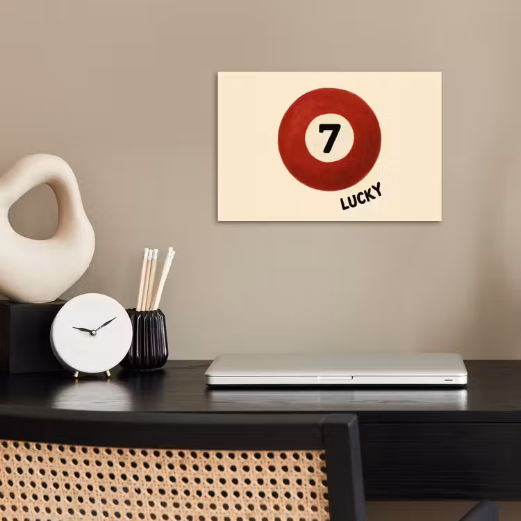Poster - Cirkel - Zeven - Lucky - Rood — 2