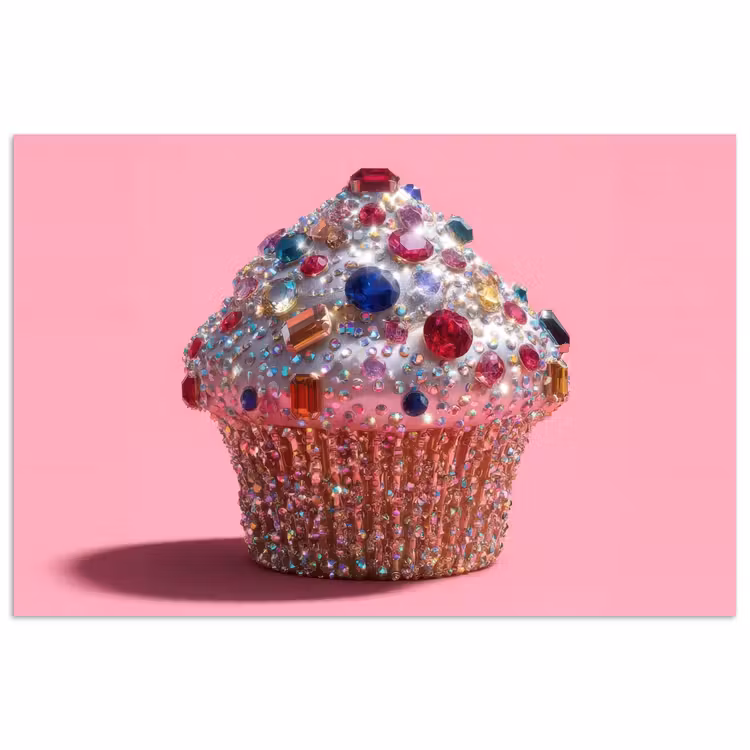 Poster - Cupcake - Kleurrijk - Edelstenen — 1
