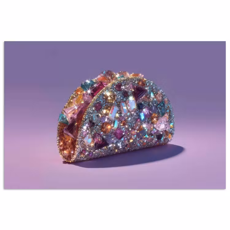 Poster - Edelstenen - Glitters - Paars - Kleurrijk — 1