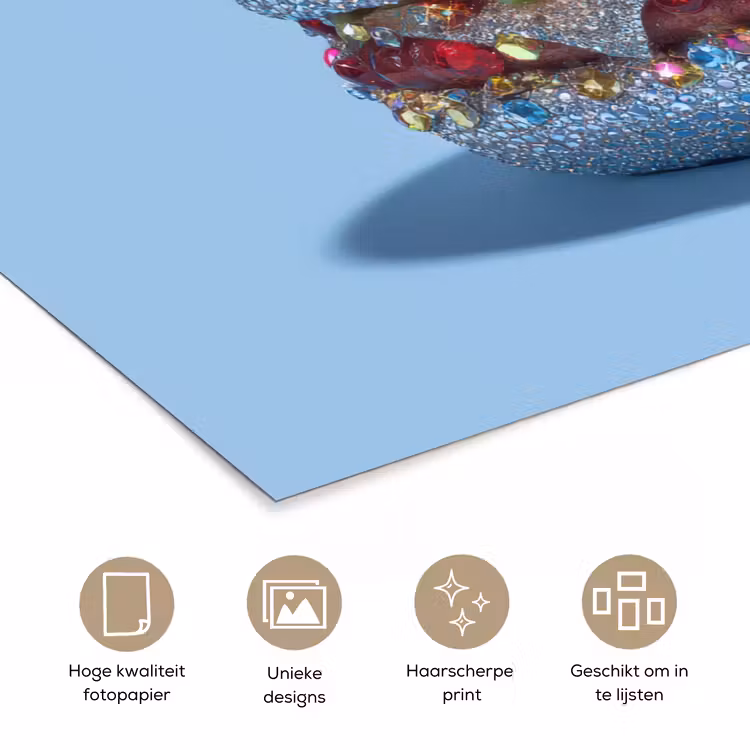 Poster - Glitters - Hamburger - Blauw — 5