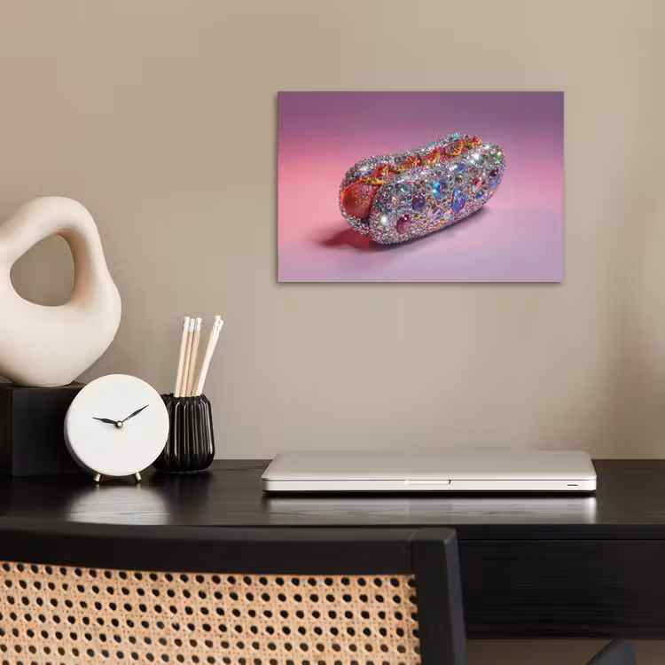 Poster - Hotdog - Steentjes - Glitters - Paars — 2