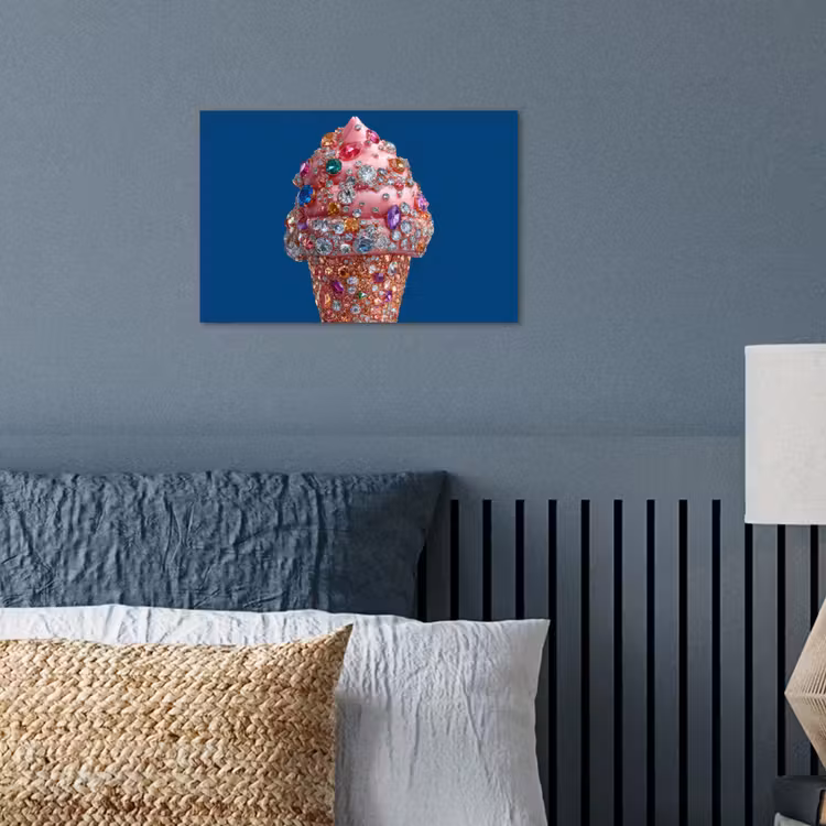 Poster - Ijsje - Hoorntje - Steentjes - Blauw — 3