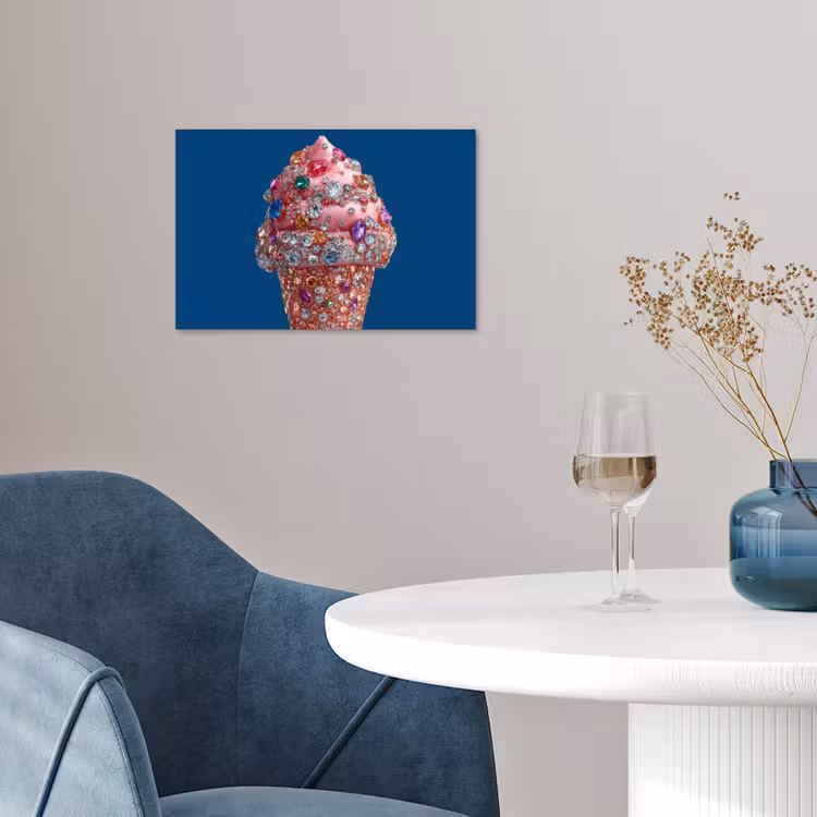 Poster - Ijsje - Hoorntje - Steentjes - Blauw — 4