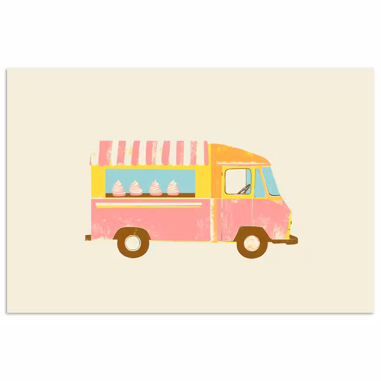 Poster - Ijskar - Retro - Softijsjes - Roze — 1