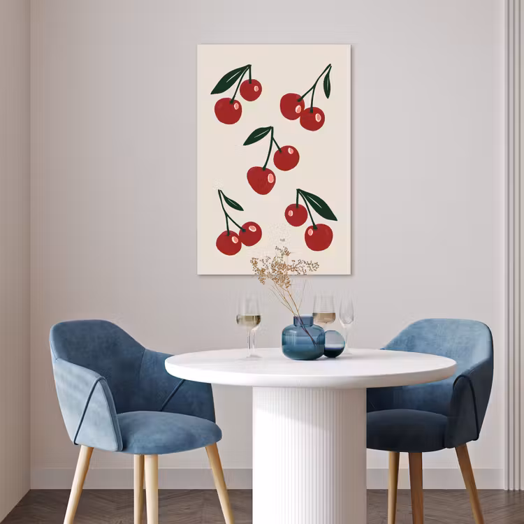 Poster - Kersen - Blaadjes - Rood — 4