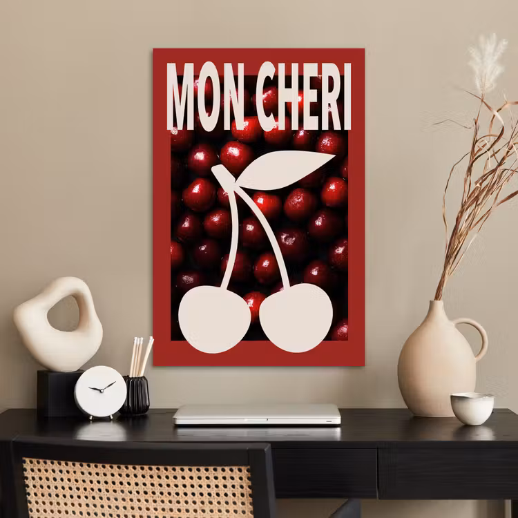 Poster - Kersen - Illustratie - Rood — 2
