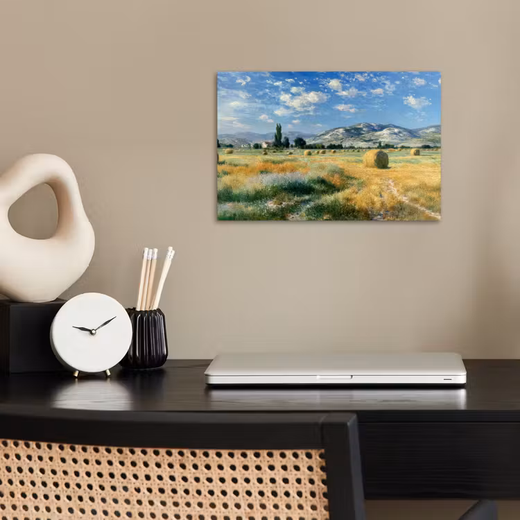 Poster - Landschap - Strobalen - Bergen - Wolken — 2