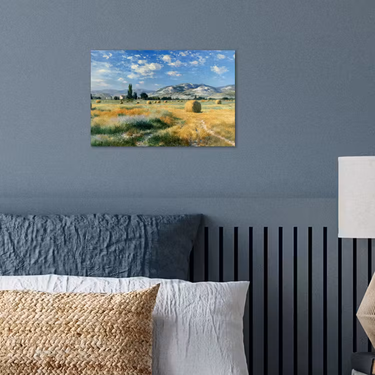 Poster - Landschap - Strobalen - Bergen - Wolken — 3