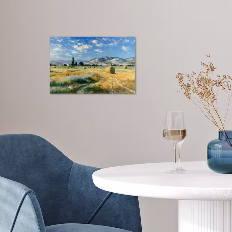 Poster - Landschap - Strobalen - Bergen - Wolken — 4