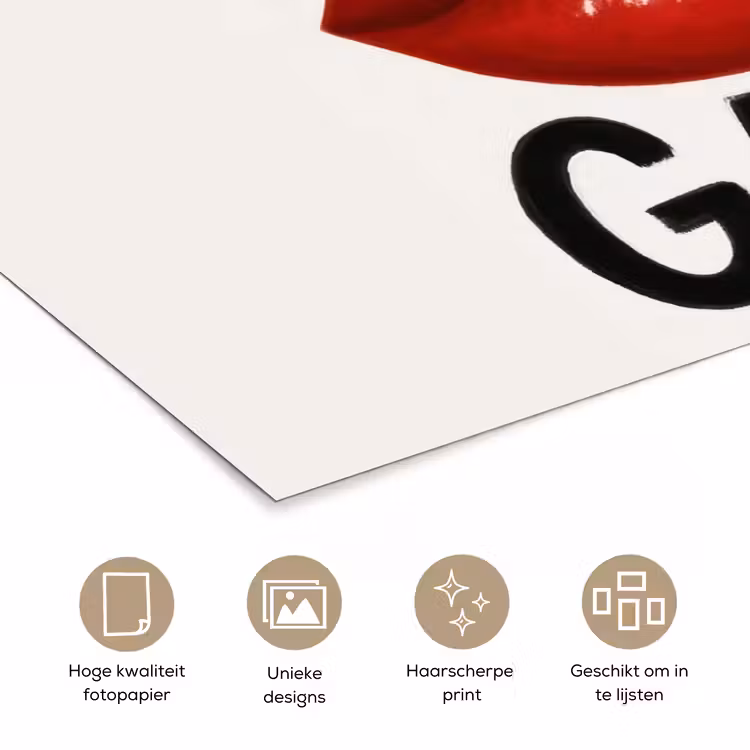 Poster - Lip - Girl - Rood - Letters — 5